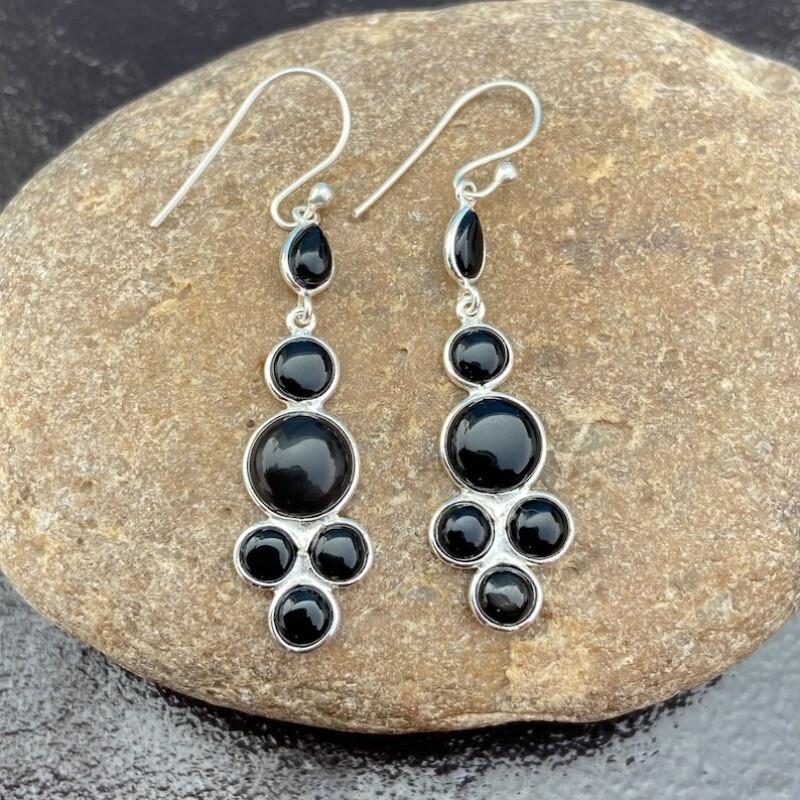 Solid 925 Sterling Silver Gemstone Onyx women Handmade Silver Bezel Earring Gift