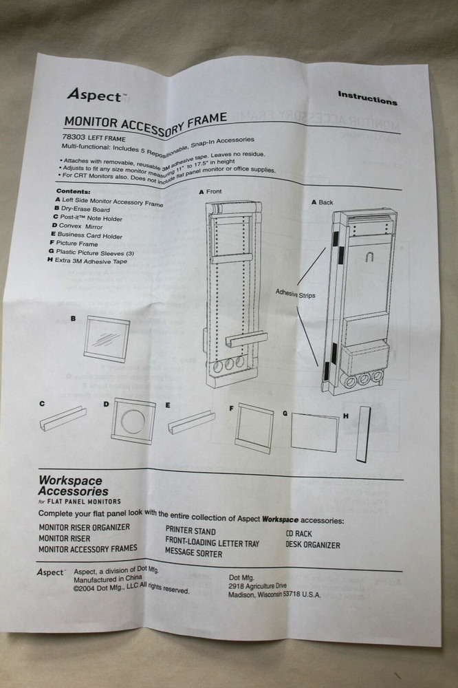 Monitor Mount Document Clip Computer Accessory Frame mirror note holder card vtg