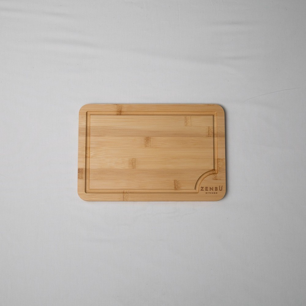 Zenbu Kitchen Bamboo Cutting Board Set – 3-Pack (Light Bamboo)