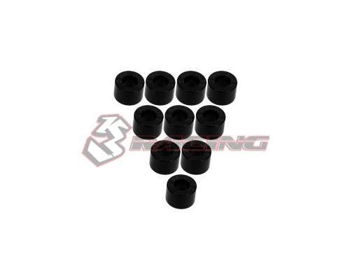 Aluminum M3 Flat Washer 4mm (10 Pcs) - Black