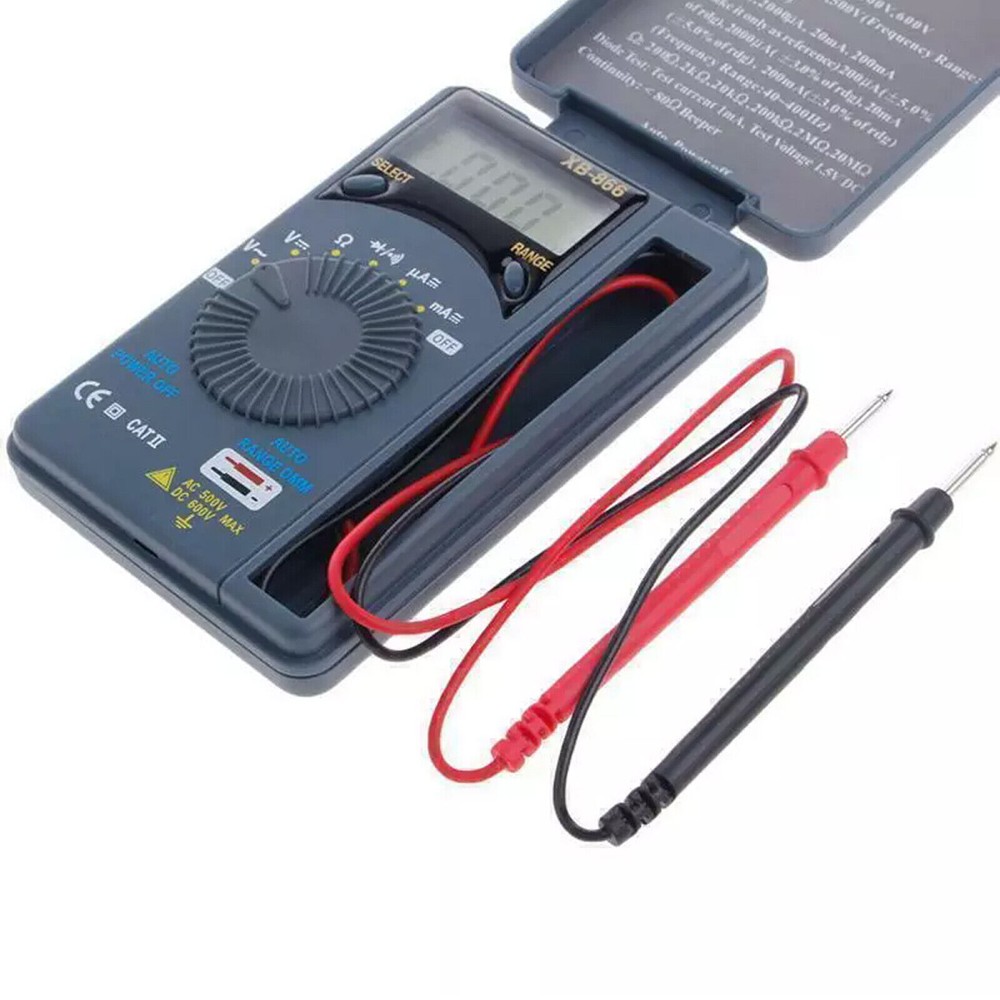 XB866 Mini Auto Range LCD Voltmeter Tester Tool AC/DC Pocket Digital MultimeteXE