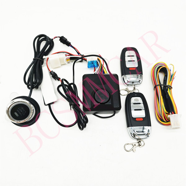 Keyless Entry Motorcycle Engine Start Push Button Ignition Starter Alarm Kit PKE