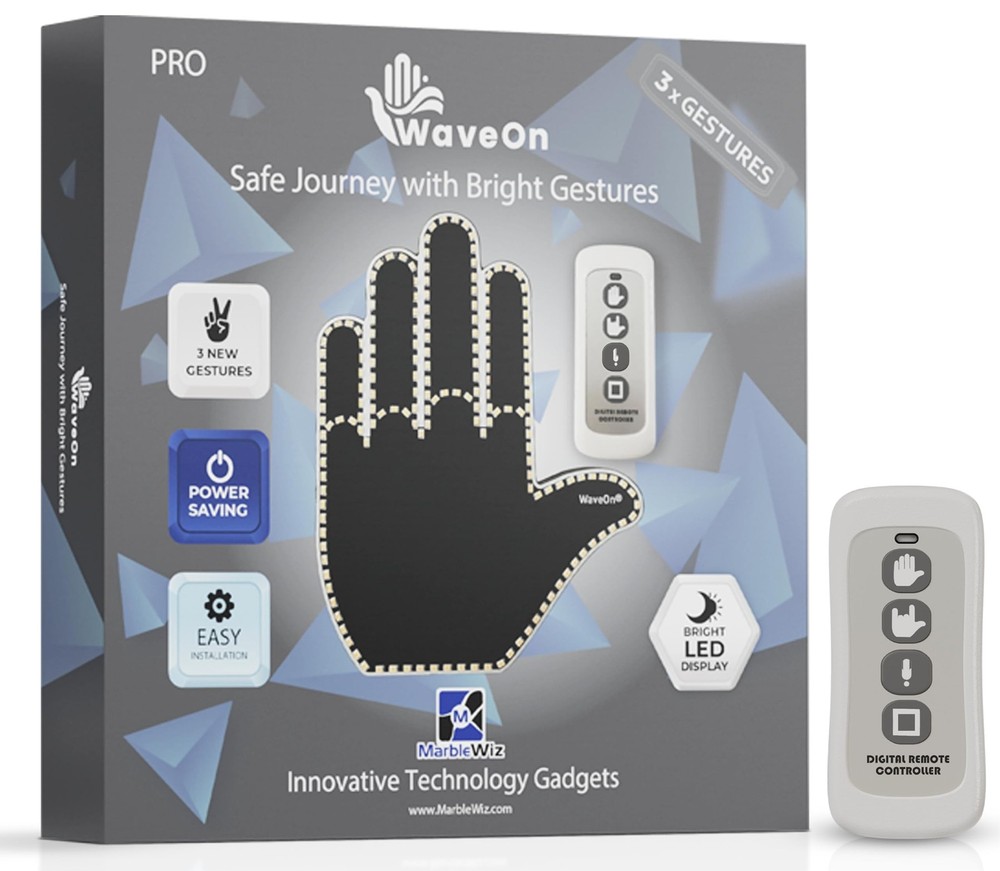 WaveOn Pro 3 New Gestures Fun Finger Car Light with Remote | Gloges... Fast Ship