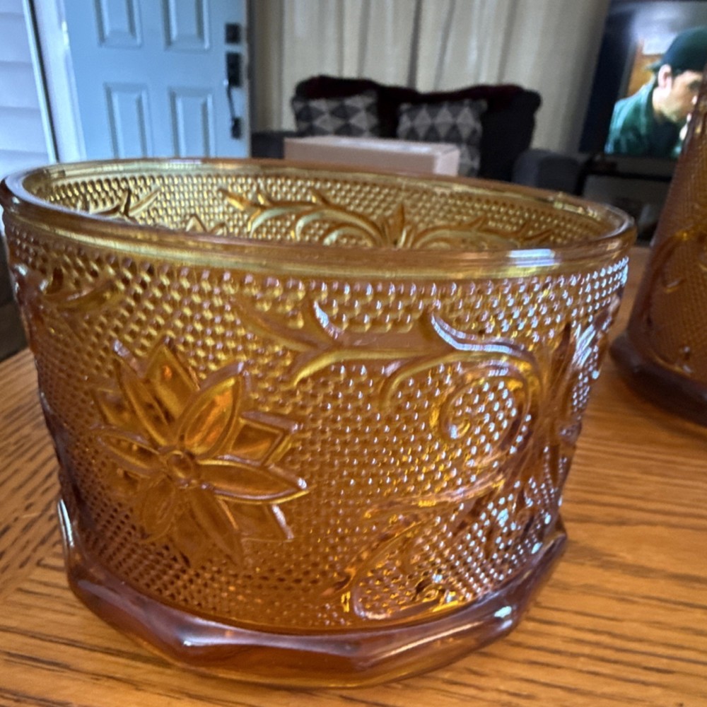 Indiana glass Tiara pattern amber color. Zero chips or cracks