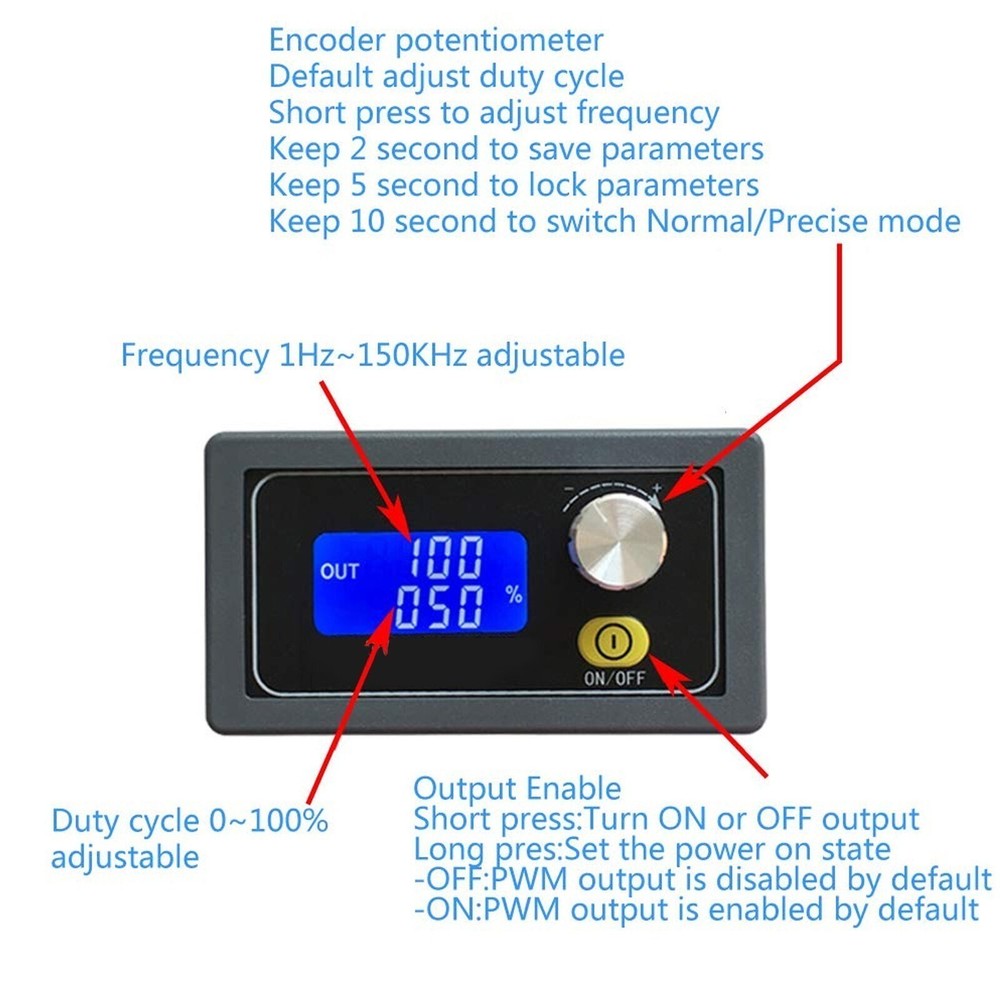Square  Signal Generator PWM Pulse Frequency Duty Cycle Adjustable Module