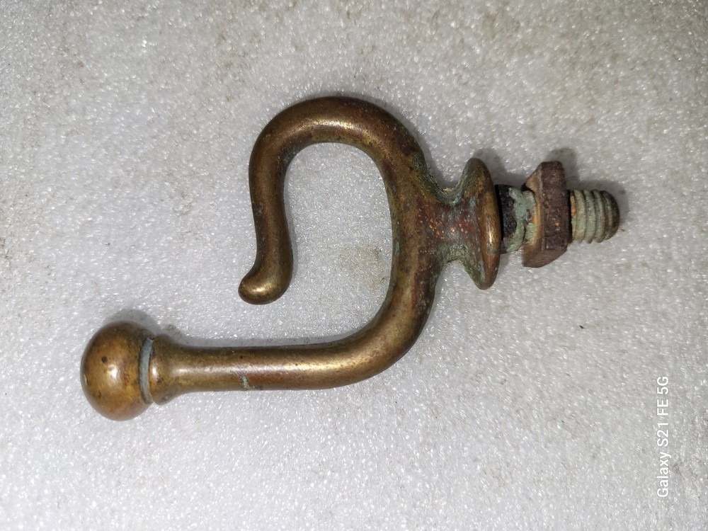 Vintage Solid Brass Fireplace Hook