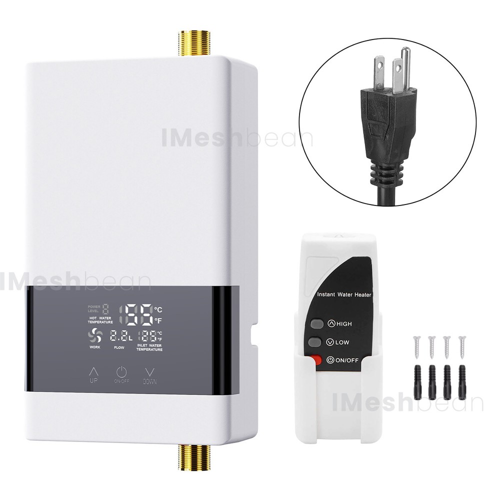 3000W Kitchen Electric Hot Tankless Water Heater Shower Instant Boiler Bathroom