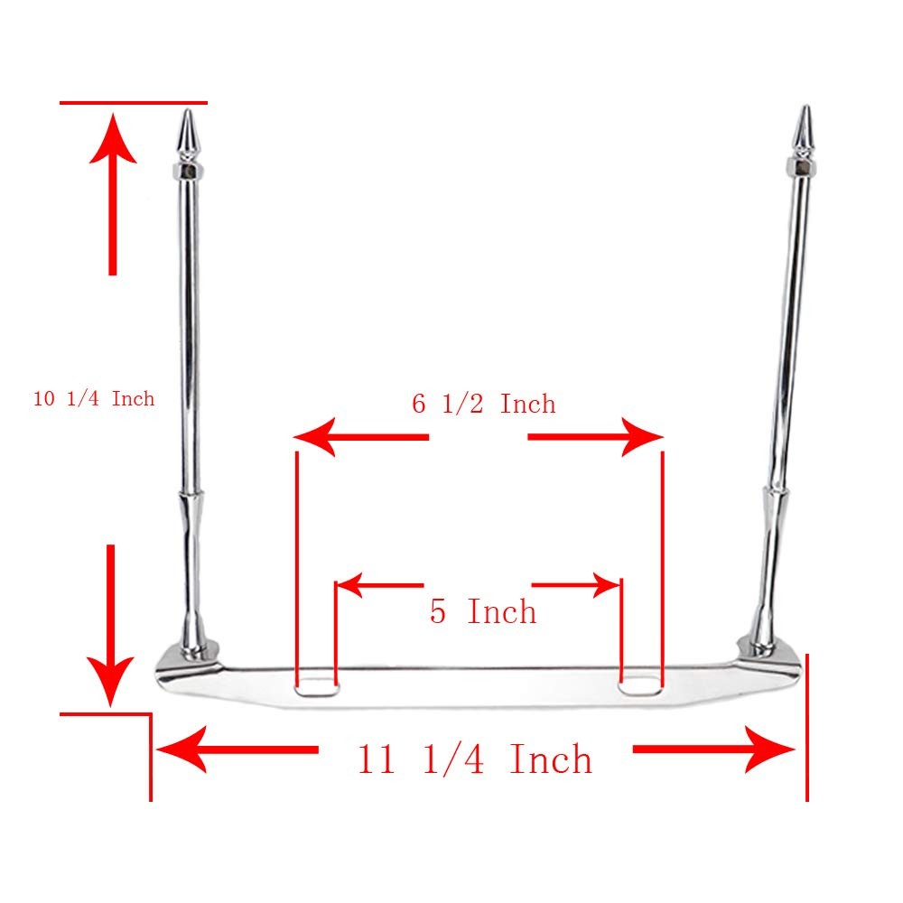Motorcycle License Plate Mount Double Flag Holder Flag Pole