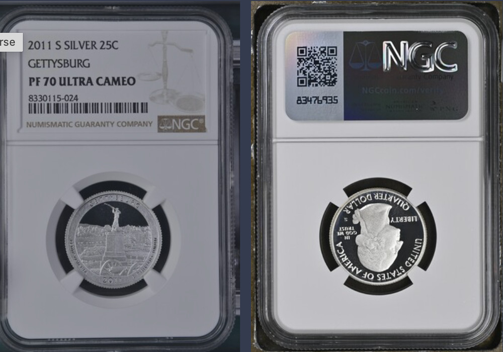 2011-S Gettysburg SILVER Quarter, NGC PF70 UCAM