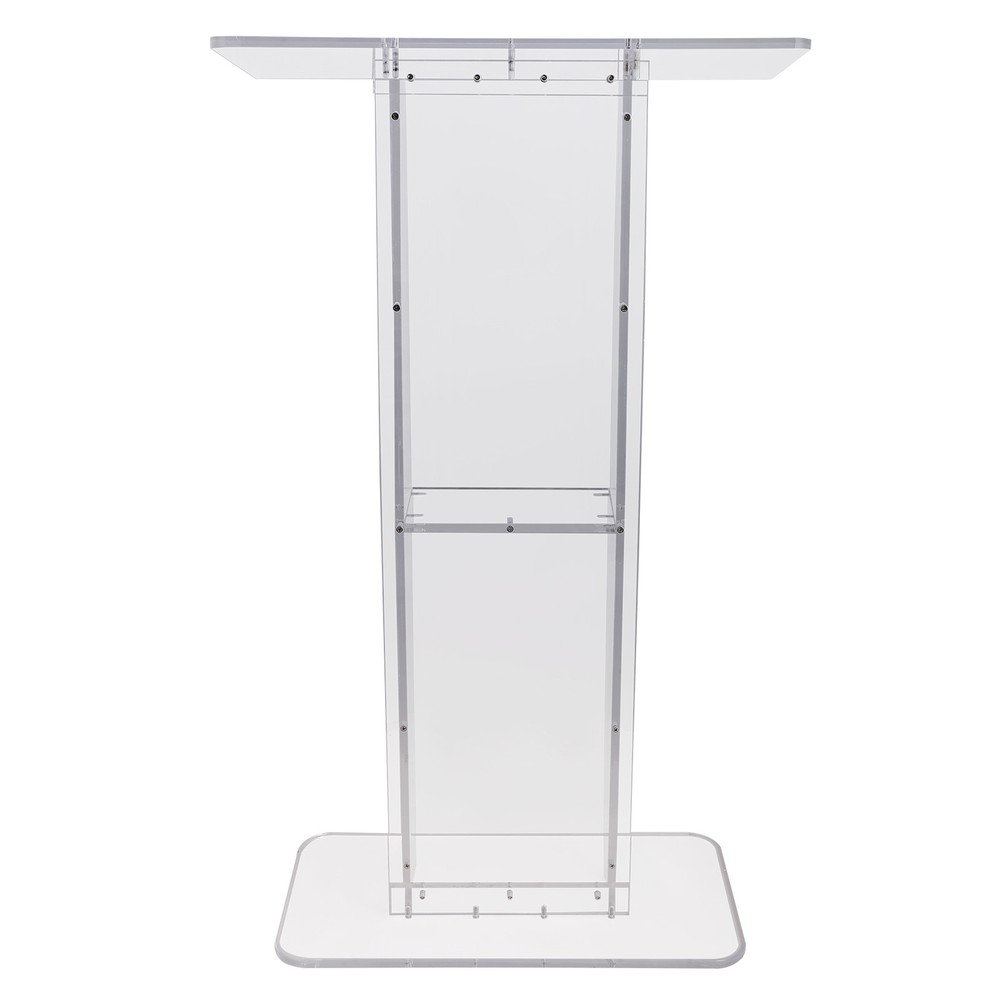 VEVOR Acrylic Podium 47" Acrylic Podium Stand Reading Surface Storage Shelf