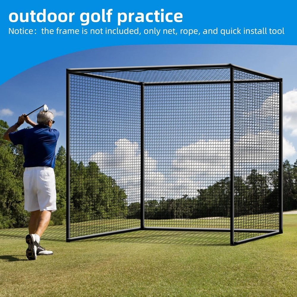 10x10 ft Heavy-Duty Golf Practice Net with Installation Tools & Accessories