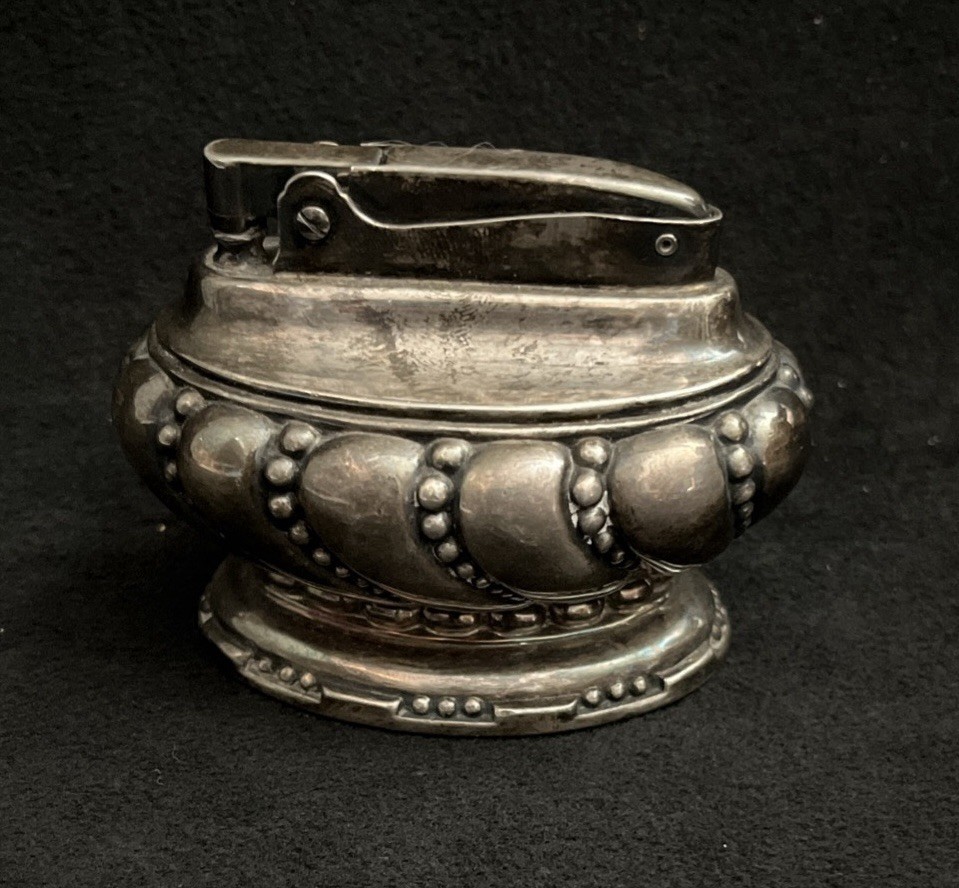 Vintage Silver Plate Ronson CROWN Table Cigarette Lighter Untested