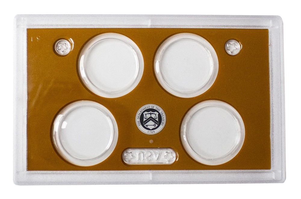 Empty Plastic Lens with Brown Insert Holds 4 small dollars, 10 Pack