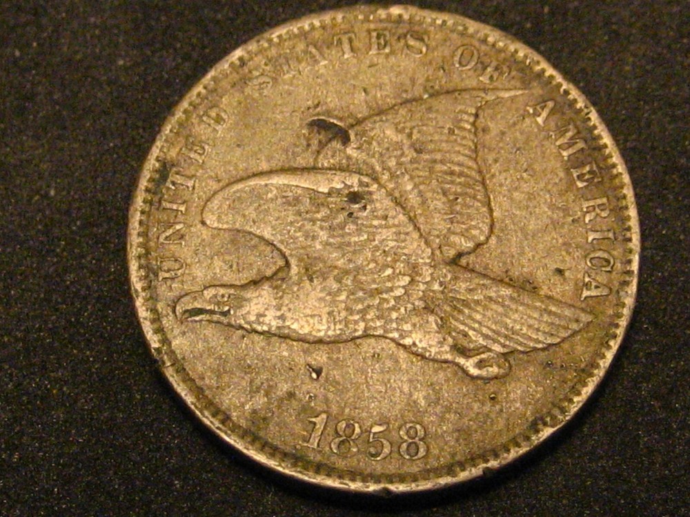 1858 SL Flying Eagle Cent XF Detail