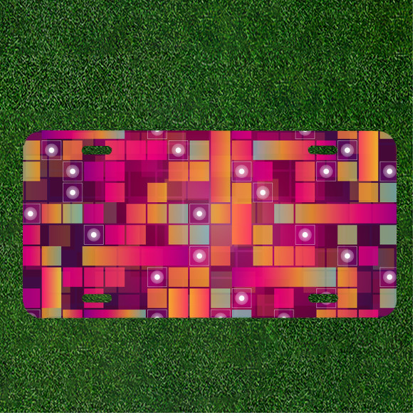 Custom Personalized Car License Plate With Abstract Background Colorful