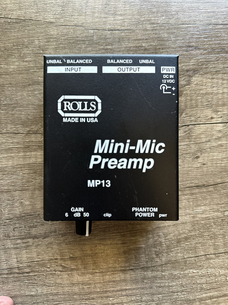ROLLS MP13 Mini-Mic Preamp Phantom Power