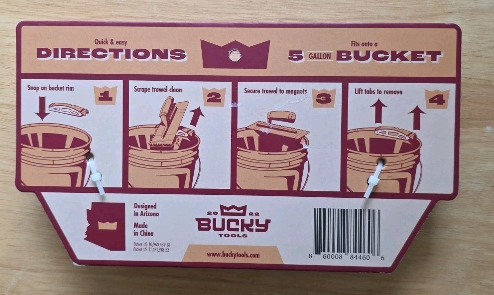 Bucky Tools Bucket Scrape 5-Gallon Universal Pail Trowel Scraper Tool