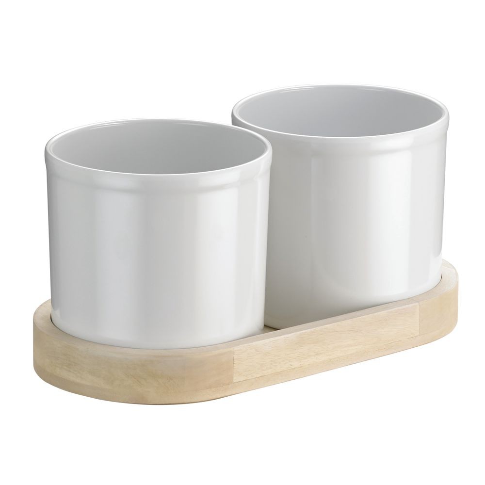 HUBERT Mango Wood Holder - 7"W x 2"H