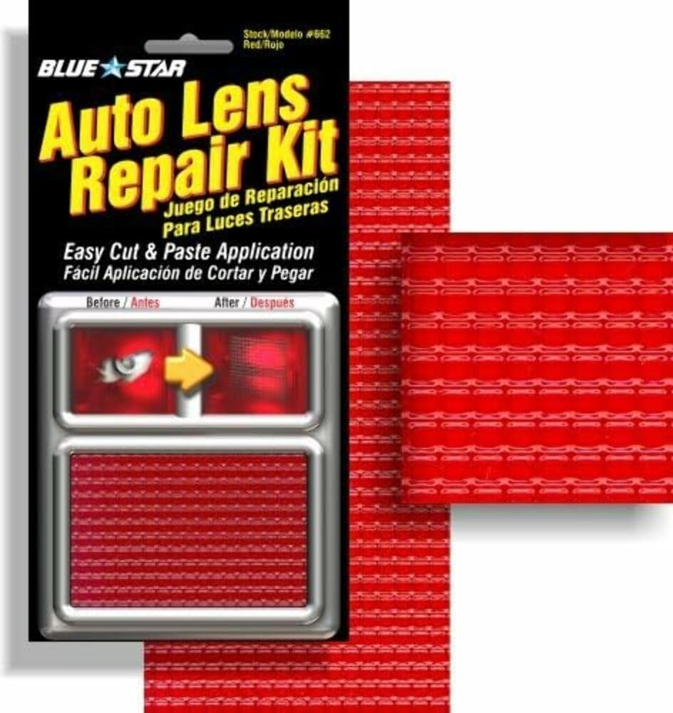 Blue Star Grid Pattern Auto Lens Repair Kit (Red) Red