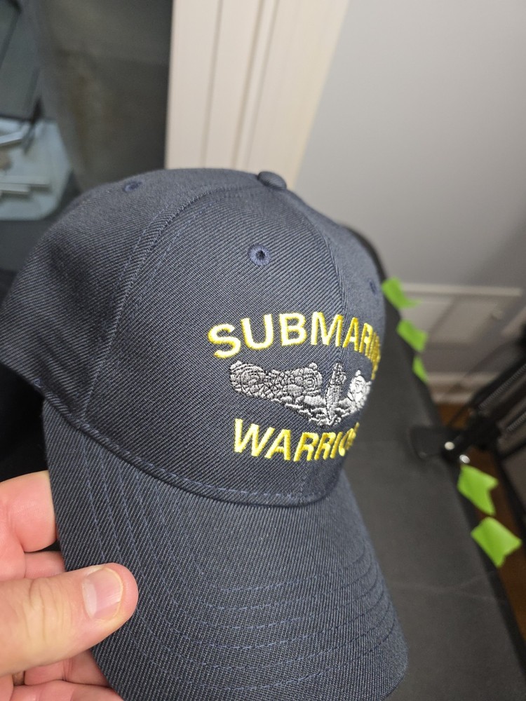 SUBMARINE WARRIOR Ball Cap SILVER FISH High Quality Wool Stitched Hook/Loop