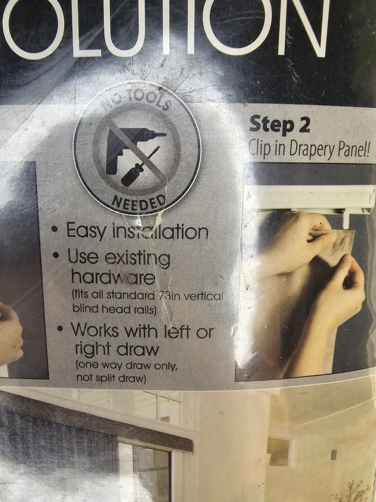 Vertical Blind Solution Calvin Contemporary Woven Panel 140” X 82 1/2” Brown