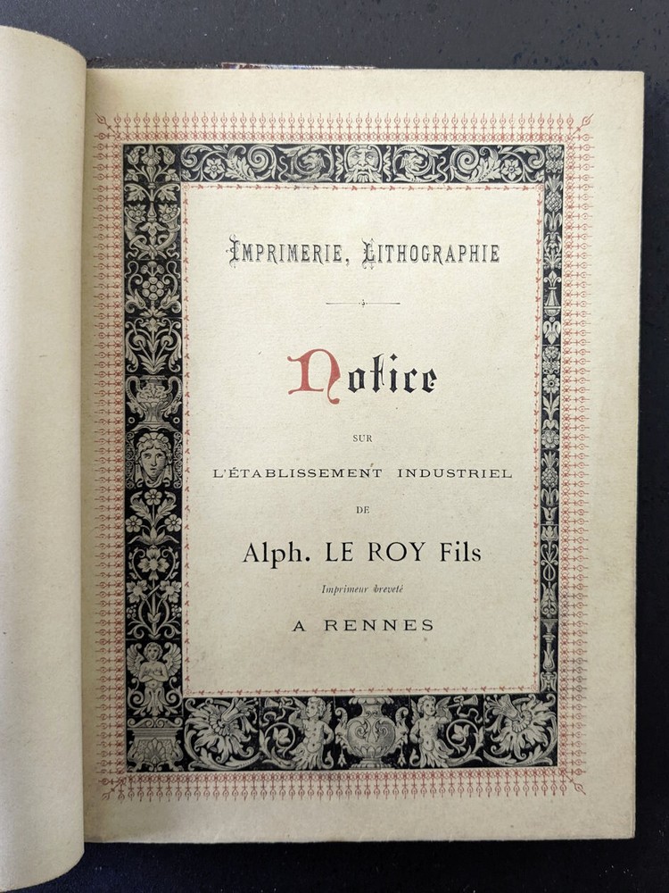 Catalog. Alphonse Le Roy Fils Lithograph Printer. 1886. Rennes