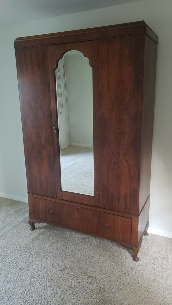 antique armoire wardrobe, solid cherry wood, good condition