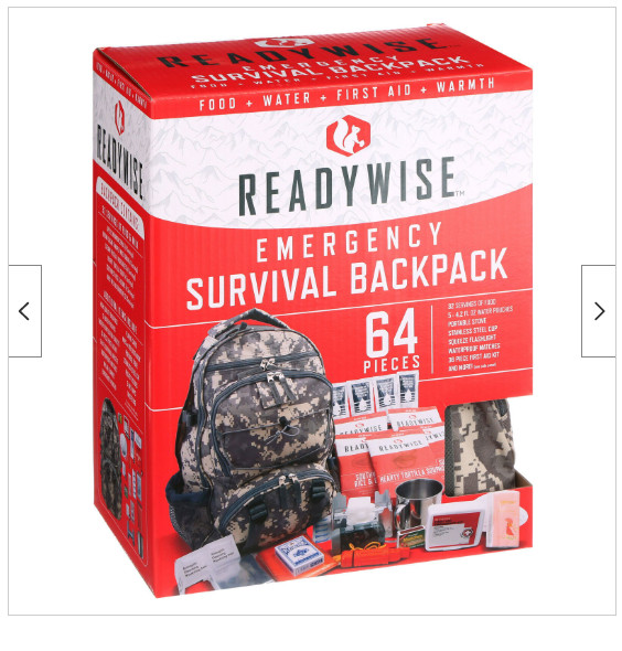 ReadyWise Camo Emergency Survival Backpack (64 piece) New