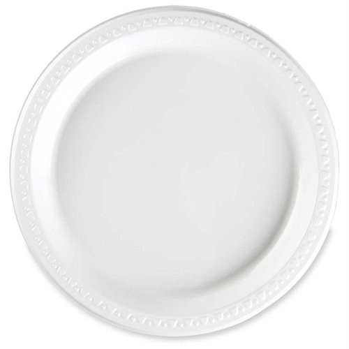 Tablemate 7644WH Plastic Plate 7" Diameter White 125/pack