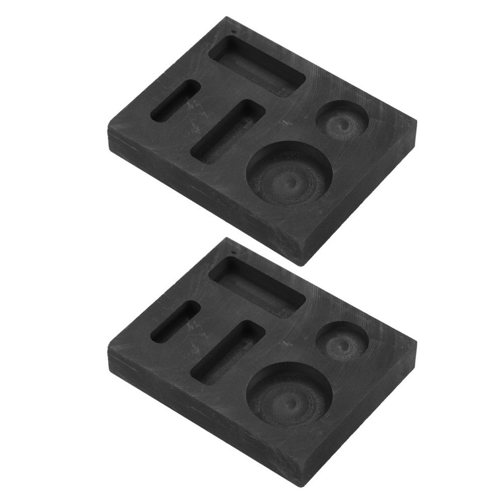 2 Pcs Graphite Mold Casting Molds 5 Slots Heat Resistant for Metal Casting