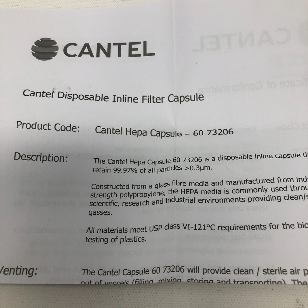 Cantel 0.3 Micron HEPA Aspiration Filter