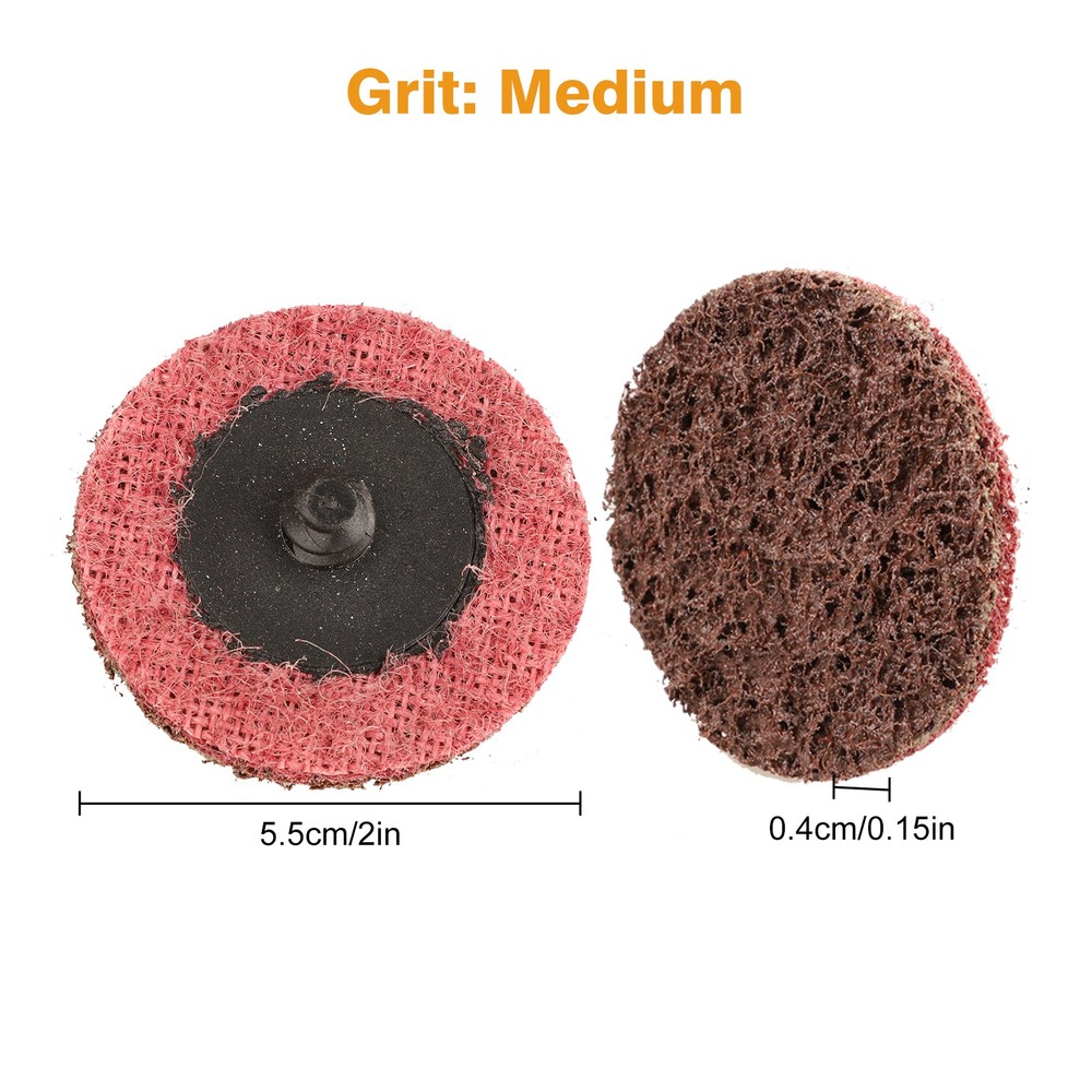 50PCS 2" Roll Lock Sanding Discs Set Medium Surface Conditioning for Die Grinder