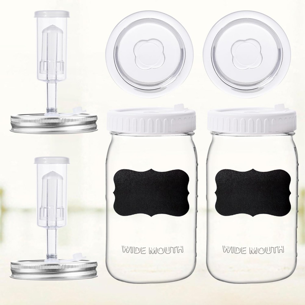 Galssmagic 32 oz Fermentation Jar,2 Pack kit with 32oz