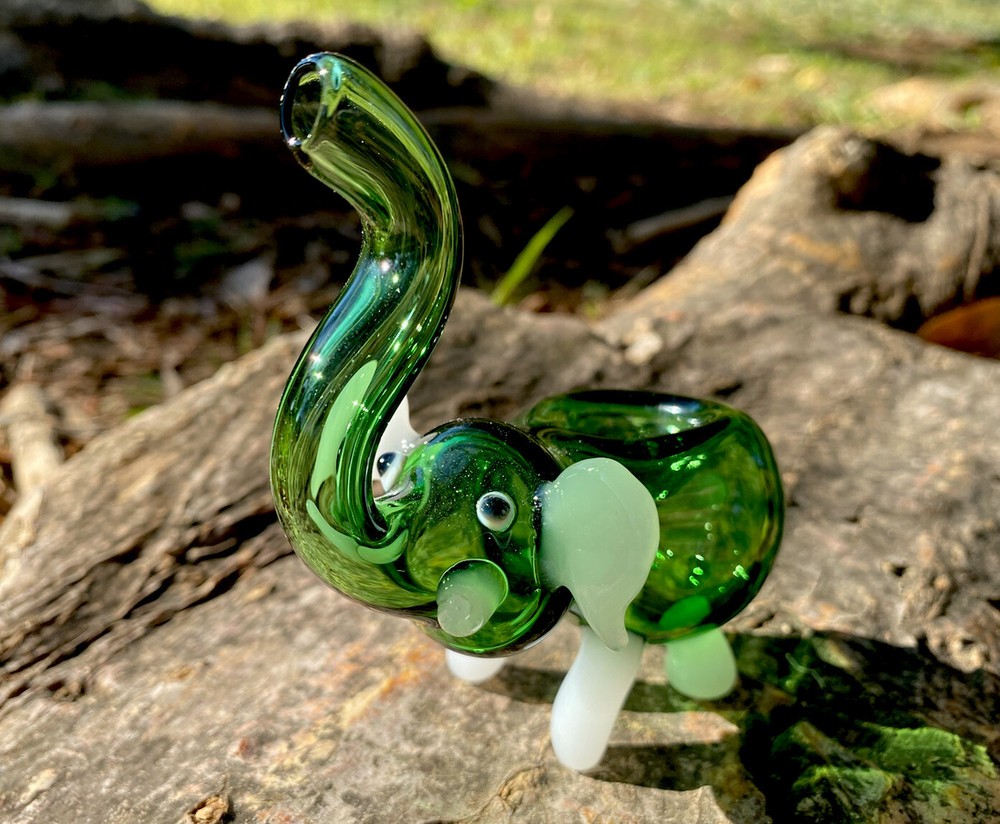 Elephant Glass Pipe Green