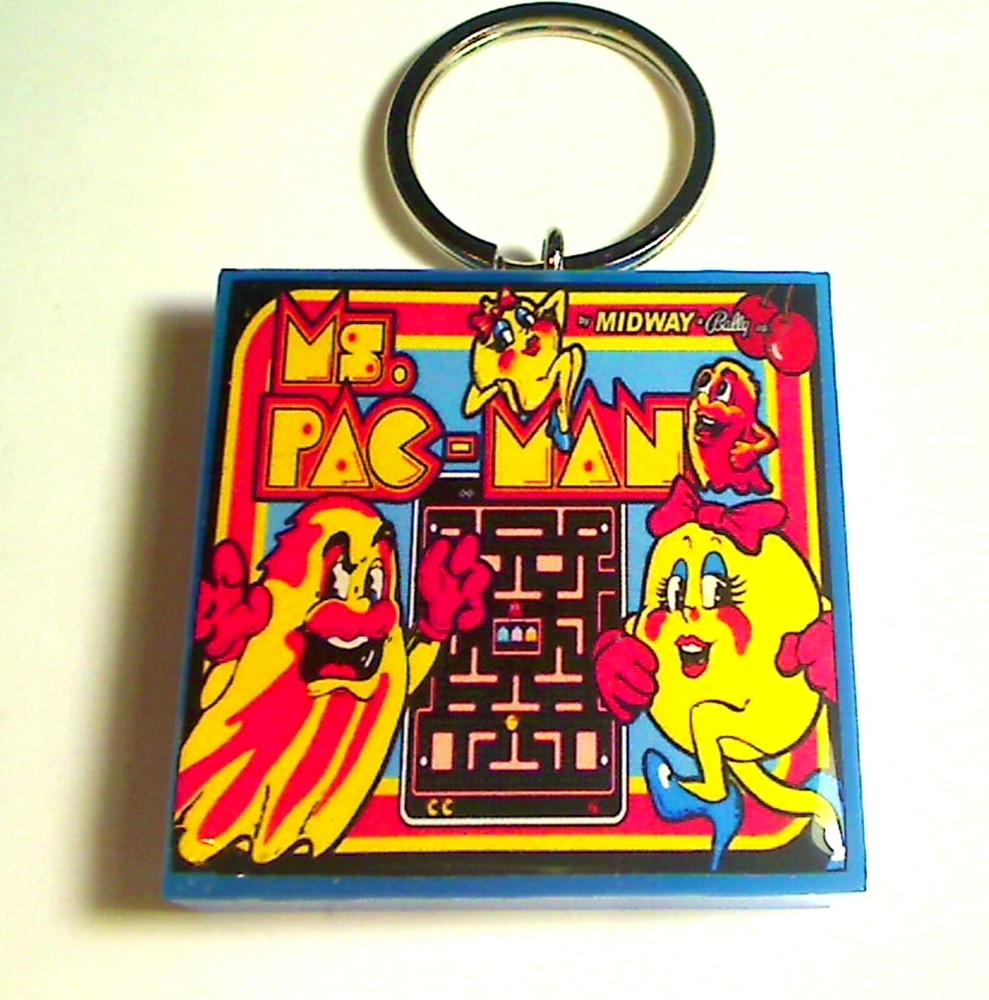 Ms. Pac-Man  Arcade Coin Door accessory Keychain