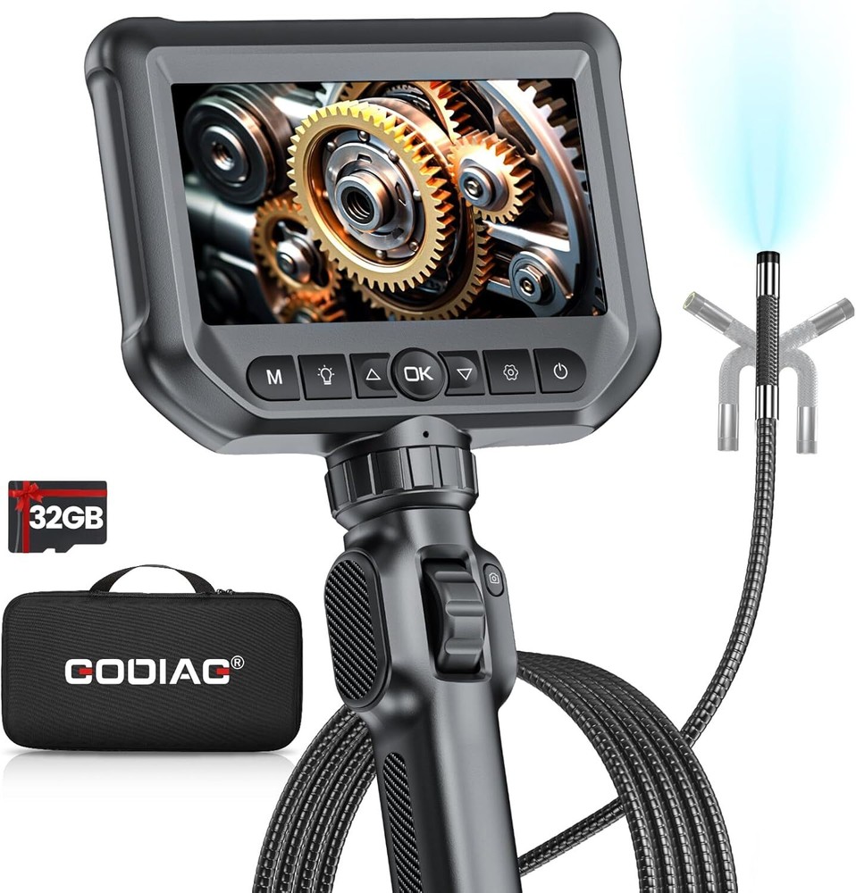 Two-Way Articulating Borescope Camera with Light Endoscope Inspection Camera USA