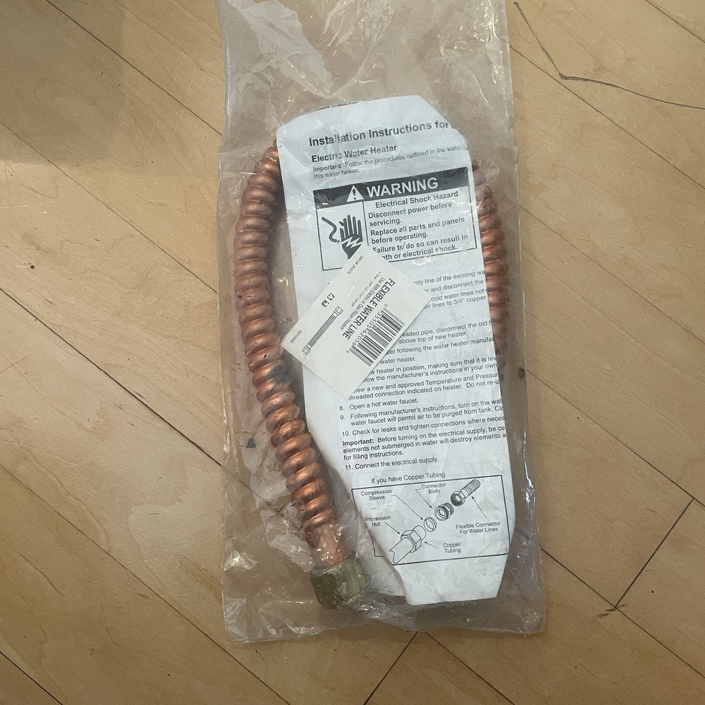 BRASS CRAFT COPPER FLEX CONNECTOR -24IN-WATER HEATER CONNECTION