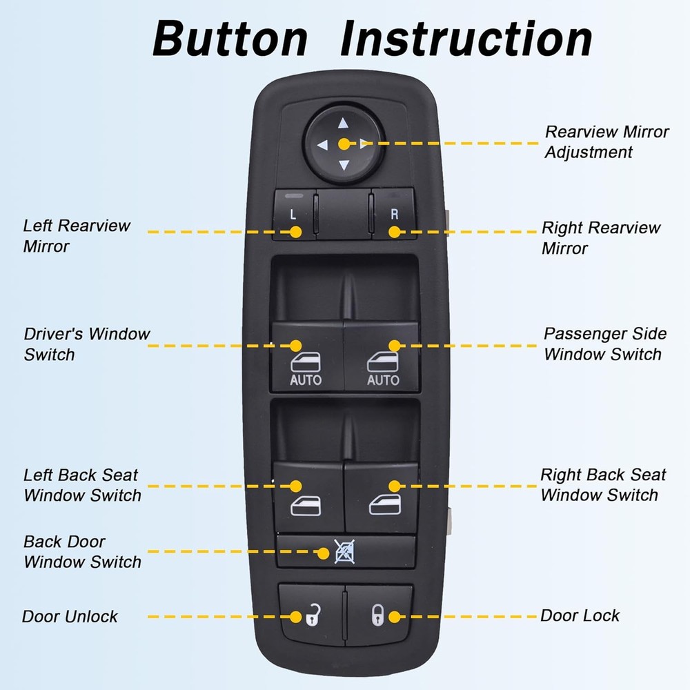 Driver Side Master Power Window Switch - 8Pins + 3Pins - Compatible with 2012-20