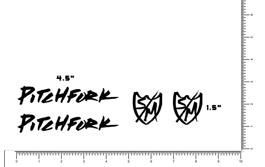 Pitchfork Die Cut Sticker Pack 2 Each Decals S & M BMX Bikes