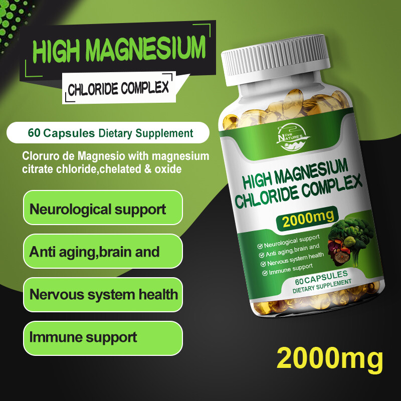 2000mg Magnesium Chloride Chelated Citrate Complex High Absorption Capsules