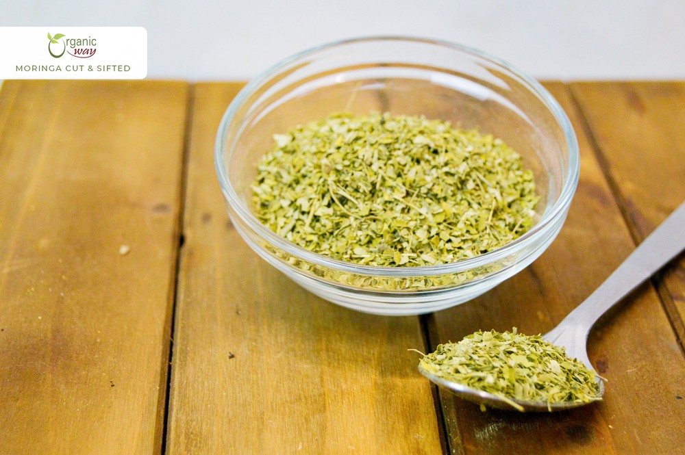 Organic Way Moringa/Drumstick Leaf Cut & Sifted - Kosher & USDA Certified