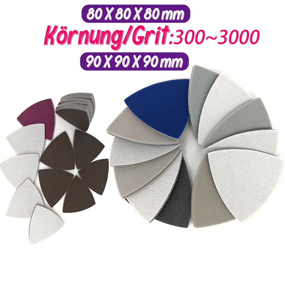 Mouse Sander Triangle Sandpaper Detail Sanding Pads Hook Loop 300-3000 Grit