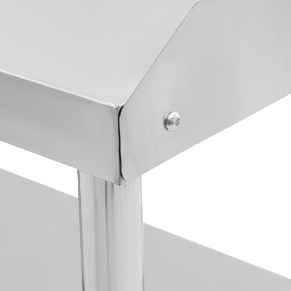 48*24*35-36" Adjustable Commercial Work Table With Backsplash Silver Work Table