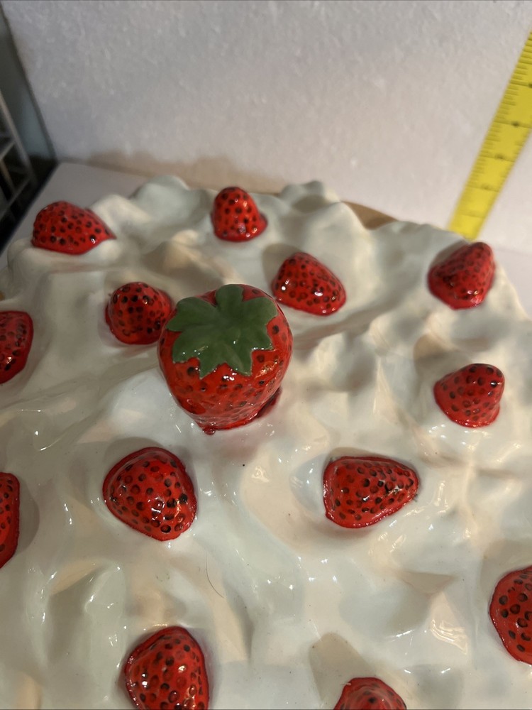 Vintage Spring Strawberry Shortcake Ceramic Cake Stand