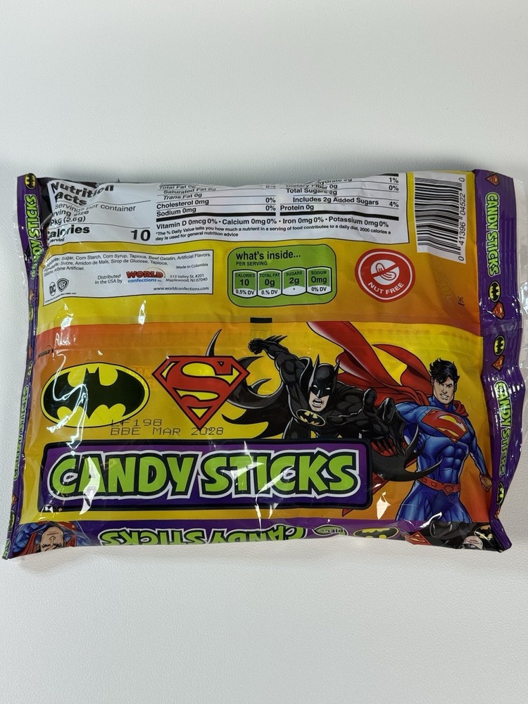 🍭 1.83oz/20ct Bag Candy Cigarettes Candy Sticks DC COMICS Batman & Superman
