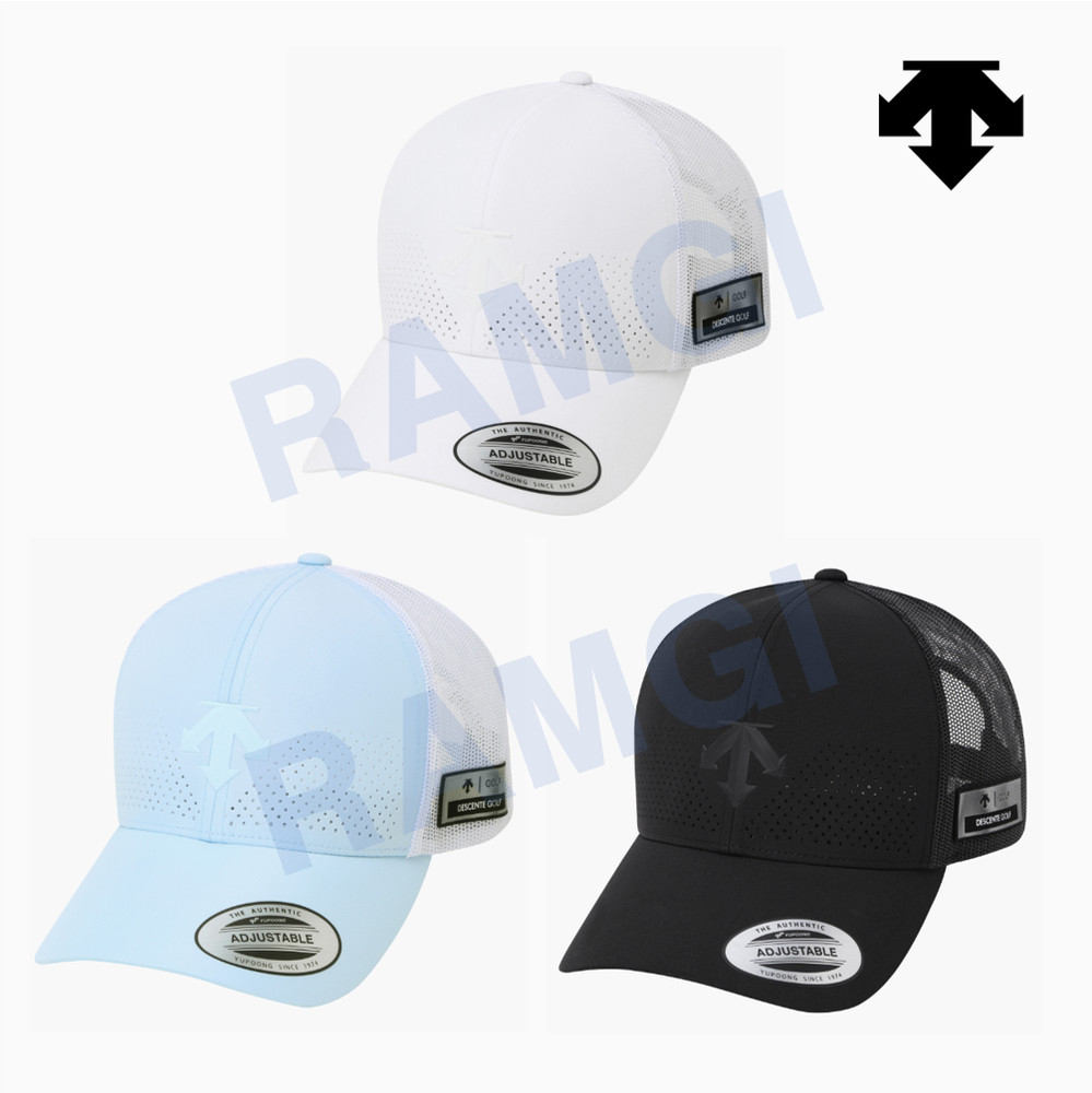 NEW DESCENTE GOLF Men's Half-Mesh Cap BLACK