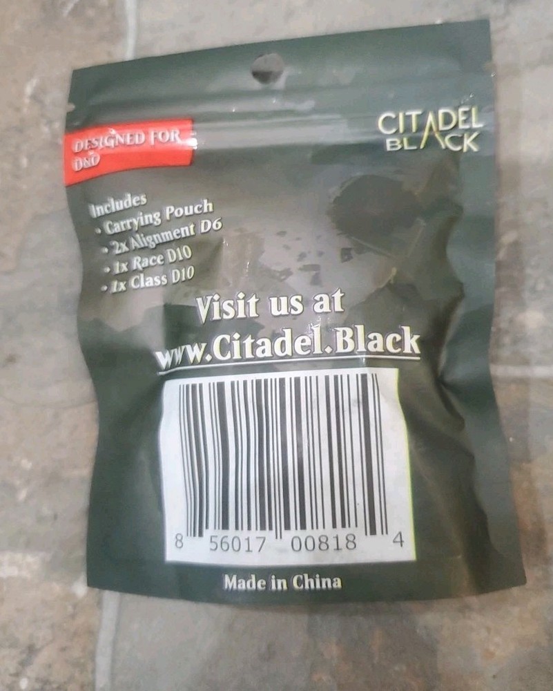 Citadel Black Character Randomizer Dice Set - Randomize Class Race & Alignmen...