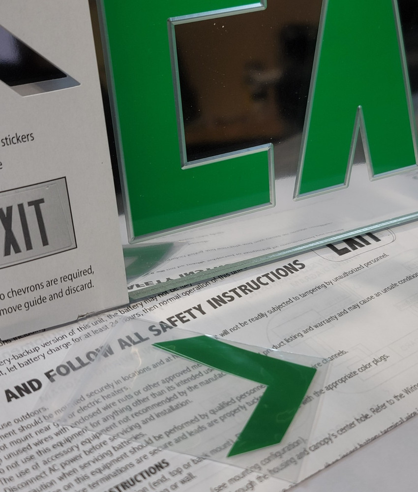 4 Exitronix Emergency Lighting Barron LED Thermoplastic Edgelit Exit Sign