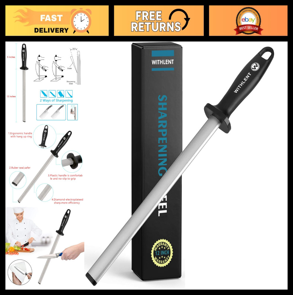 12" Diamond Knife Sharpener - Professional Kitchen & Cooking Blade Sharpening To