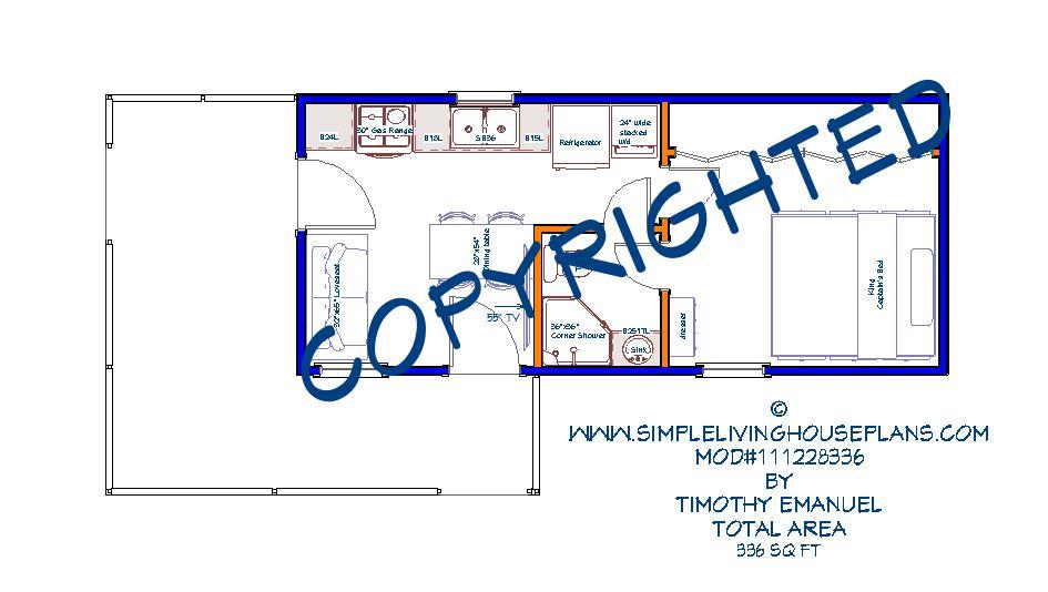 343sqft -12'x28' Tiny House design - ala cart